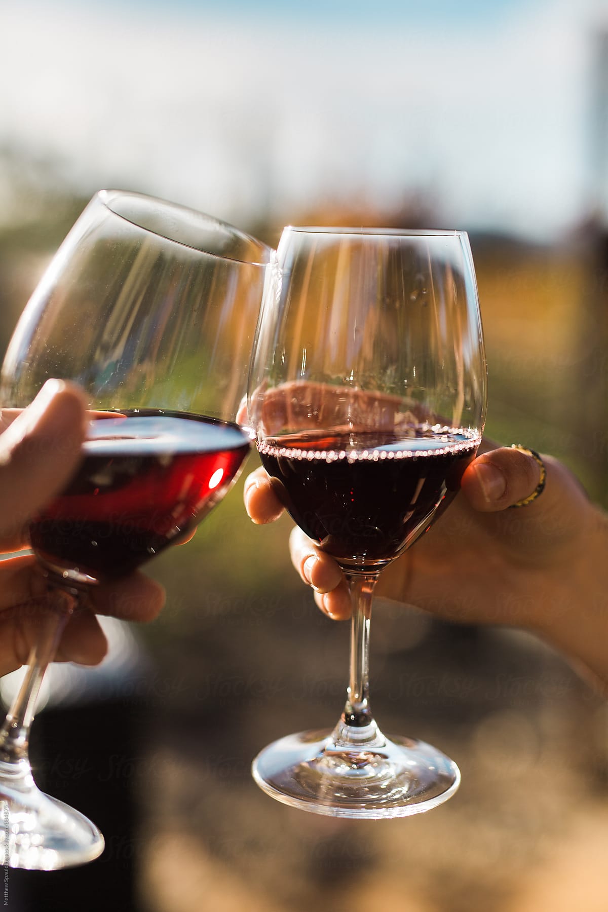 Wine glasses with casino lighting ambiance